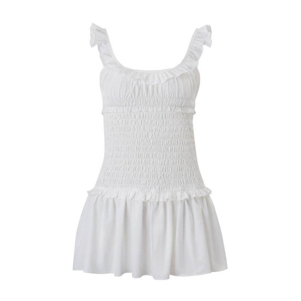 Zara Spring Ruffle Strap Pleated Mini Dress - Picture 6 of 6